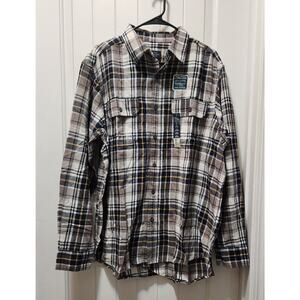 Faded Glory Men's Long Sleeve Button Down Shirt Size L (42-44) Blue Plaid Yellow